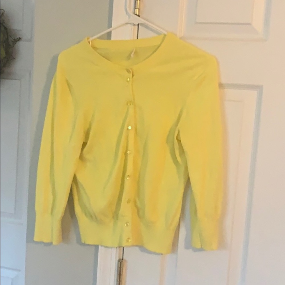 Bright Yellow J. Crew Cardigan